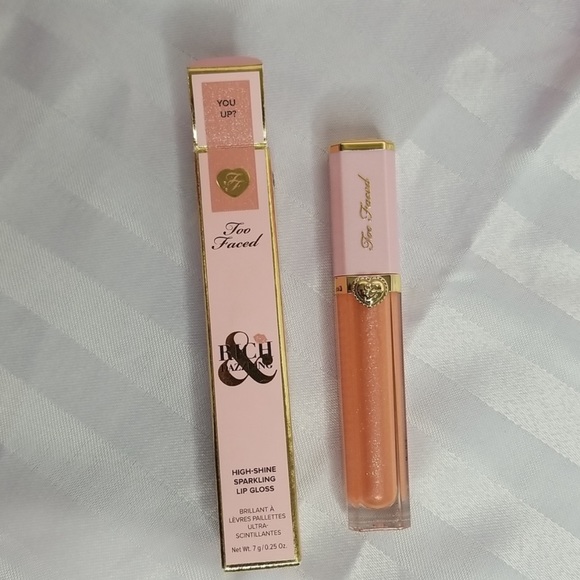 🍑Too faced 🍑rich & dazzling sparkling lip gloss " you up" color nib - Picture 4 of 6